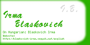 irma blaskovich business card